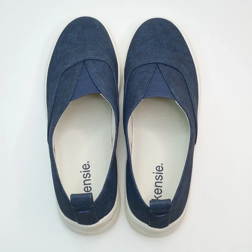 Kensie Salia Slip On Women Size 8.5 Navy Textile KS251602 Sneaker‎